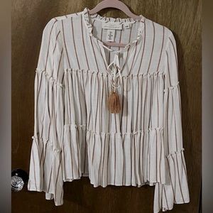 H&M Pheasant top sleeves Gold and Cotton